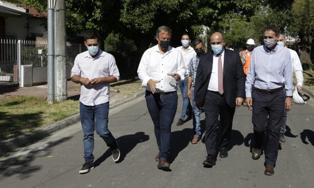 Junto a Manzur y Katopodis, Cascallares y Fabiani recorrieron obras en Longchamps