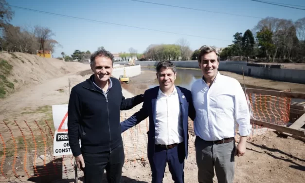 Kicillof recorrió obras hidráulicas en Luján y Mercedes